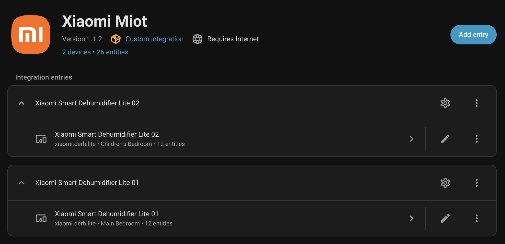 Xiaomi Miot integration in HACS