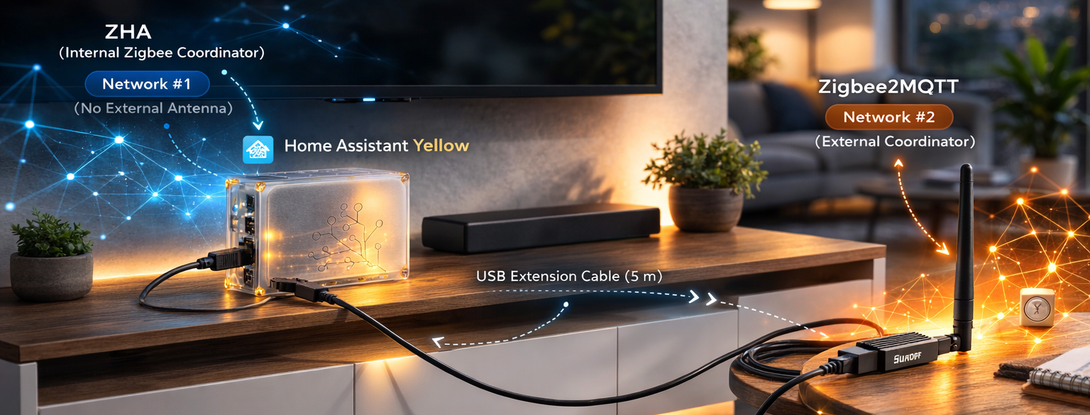 Running two Zigbee networks side by side in Home Assistant feature image